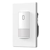 ELEGRP Matte White Single Pole Occupancy Motion Sensor Light Switch, Need Neutral Wire, 120° Sensor Coverage PIR Infrared Motion Activated, for CFL/LED/MLV/INC/HAL/Fan, UL,1 Pack