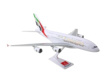 Skymarks Lite Emirates A380 1/250 Collectible Aircraft Model with Display Stand – Highly Detailed, Injection Molded Plastic, Officially Licensed, 10.75" Long with 12.5" Wingspan for Ages 14+