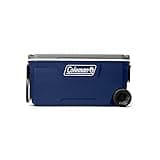 Coleman Classic Series Insulated Portable Wheeled Cooler, Leak-Resistant Outdoor Hard Cooler Keeps Ice up to 5 Days, 100-Quart