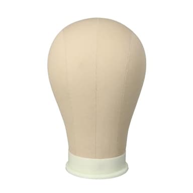 Mannequin Head for Wigs Canvas Block Head Wig Head with Mount Hole for Wig Making,Weave Hair Braiding Stand Hat Display Stand,Hairstyle Doll Head Durable Easy to Put Pins In & Out (Light Brown,22.5")
