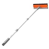 Eazer 46'' Professional Window Cleaner Tool, 2-in-1 Rotatable Squeegee for Window Cleaning Kit, Window Washing Equipment Kit with Threaded Extension Pole(20''-46'') for Shower/Windshield.