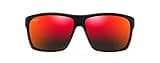Maui Jim Men's and Women's Alenuihaha Polarized Wrap Sunglasses, Burgundy Stripe/Hawaii Lava ™, Large