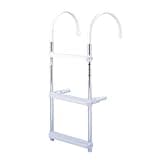 DotLine Boat Aluminum 3 Step Ladder 11" Hooks Center to Center for Gunwales 10" or Less