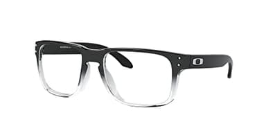 Oakley Mens Ox8156 Holbrook Rx Square Prescription Eyewear Frames, Polished Black Clear Fade/Demo Lens, 56 mm