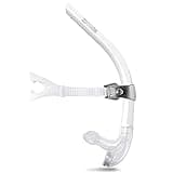 ZIONOR T1 Snorkel Lap Swimming Swimmer Training Diving Snorkeling Comfortable Mouthpiece One-Way Purge Valve for Pool Open Water - White