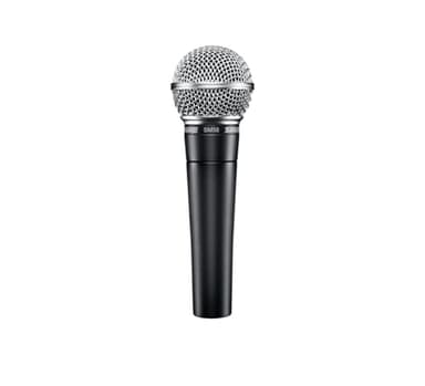 Shure SM58 Professional Dynamic Vocal Microphone with 25-Foot XLR Cable – Cardioid Mic for Live Performance, Studio Recording, Podcasting & Streaming (SM58-CN), Black & Silver