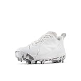 New Balance Romero Duo V2 Rubber Molded Baseball Shoe, White/Silver Metallic, 1 US Unisex Little Kid
