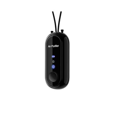 Portable Negative Ion Air Purifier Necklace, Personal Wearable Purification Device, Black, 3.1 x 1.4 x 0.9 Inches, 1.2 Billion Ion Output (Black)