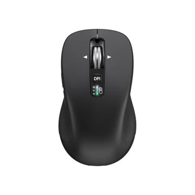 CITLLA Wireless Bluetooth Mouse (USB + BT1 + BT2), Full Size, 4-Way Scrolling, Multi-Device Silent Mouse for Computer, Laptop, iPad, MacBook (Black)