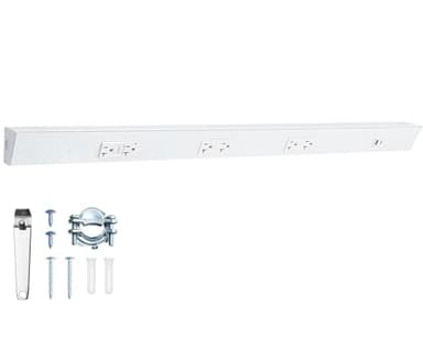 SURAIELEC 36" Under Cabinet Hardwired Power Strip with GFCI, Trapezoid Aluminum Outlet Strip, 20A GFCI + 2×20A TR Outlets with USB-A & USB-C, Modular No-Cut Extension System, ETL Listed