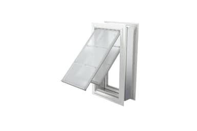 Endura Flap Pet Door for Walls in White | Energy-Efficient Double Flap Design for Wall Installations | All-Weather Protection with All-Metal Telescoping Tunnel | White, XL, Double Flap