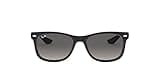 Ray-Ban Junior Kids' RJ9052S New Wayfarer Square Sunglasses, Black/Light Grey Gradient Dark Grey, 47 mm