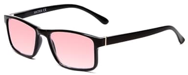Calabria FL-41 Pink Tinted Reading Glasses [Black/1.00 Lenses] Full Rim Eyeglasses for Men & Women | Eyewear for Light Sensitivity, Outdoors, Photophobia | Vision Reading Glasses