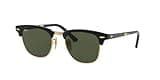 Ray-Ban RB2176 Clubmaster Folding Square Sunglasses, Black/G-15 Green, 51 mm