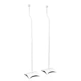 AVF Steel Speaker Floor Stands with Adjustable Height in White (Set of 2)