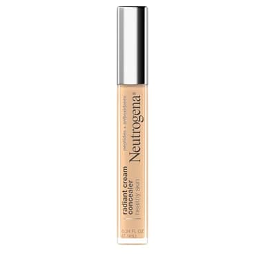 Neutrogena Healthy Skin Radiant Lightweight Brightening Cream Concealer with Peptides & Vitamin E Antioxidant, Non-Comedogenic, Bisque Light/Medium 02 neutral undertones, 0.24 fl. oz
