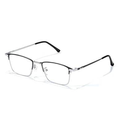 VIEWBETTER 2.5x Titanium Magnifying Reading Glasses Real Glass Lenses Rectangle Semi Frame UV Protection Scratch Resistant R2222