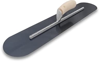 MARSHALLTOWN Fully Rounded Concrete Finishing Trowel, Blue Steel Blade, Wood Handle, 24 x 5, Made in The USA, MXS245BR