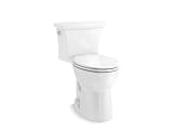 KOHLER K-26813-0 One Piece Toilet, Chair Height Elongated Toilet with Soft Close Toilet Seat, 1.28 GPF, White