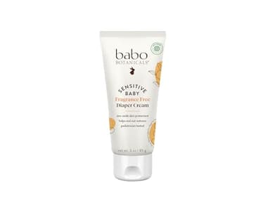 Babo Botanicals Sensitive Baby Zinc Diaper Cream With Colloidal Oatmeal, Shea and Cocoa Butter, Fragrance-Free - 3 Oz