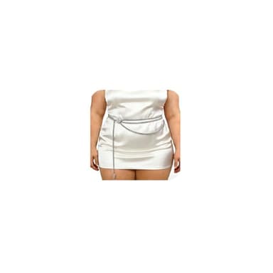 MODRSA Silver Chain Belt Silver Waist Chain For Women Waist Chain Belt Chain Metal Belly Chain Body Jewelry Dress Belts Plus Size 50" 130cm Prom Parties Weddings Festivals Formal Occasion