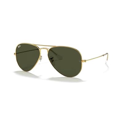 Ray-Ban RB3025 Aviator Large Metal W3234 55M Gold/Crystal Lens Gray Green Sunglasses for Men for Women +Bundle with Accessory Eyewear Kit