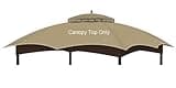 Replacement Gazebo Canopy Top Cover for 10 x 12, Double Tiered Waterproof Canopy Roof for Lowe's Allen Roth Gazebo #GF-12S004B-1 (Khaki)