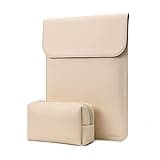 MOSISO Laptop Case 13 inch, 13 inch Laptop Sleeve Compatible with MacBook Air M4 M3 M2 M1 2025-2018 / Pro M2 M1 2025-2016, Faux Suede Leather Case with Small Bag, Apricot