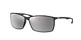 Ray-Ban RB4179 Sunglasses Bundle: RB 4179 LITEFORCE 601S82 Matte Black Grey Mirror Gradie and Eyewear Cleaning Kit