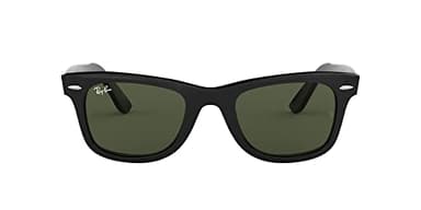 Ray-Ban RB2140 Original Wayfarer Square Sunglasses, Black/G-15 Green, 50 mm