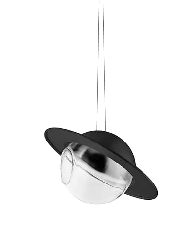 EVA SOLO | Saturn Bird Feeder Black | Feeder with Transparent Glass Orb & Protective Roof | Enjoy Garden Birds Year-Round | All-Weather Resistant & Low Maintenance | Black