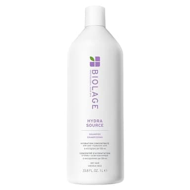 Biolage Hydra Source Shampoo - Softens, Moisturizes & Adds Shine, For Dry Hair, Infused with Micro-Filtered Aloe Vera & Fermented Hyaluronic Acid, Vegan & Paraben-Free, Packaging May Vary