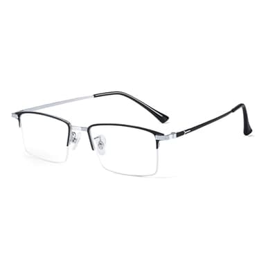 VIEWBETTER 2.0x Titanium Magnifying Reading Glasses Clear Real Glass Lenses Scratch Resistant Lightweight Flexible Semi Frame