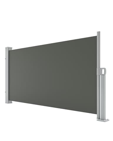 GarveeLife 71"x138" Retractable Side Awning, Double Side Awning with 280g/m² Polyester Fabric, Rainproof and UV-Proof Folding Privacy Screen Privacy Fence, for Deck, Patio, Pools, Grey