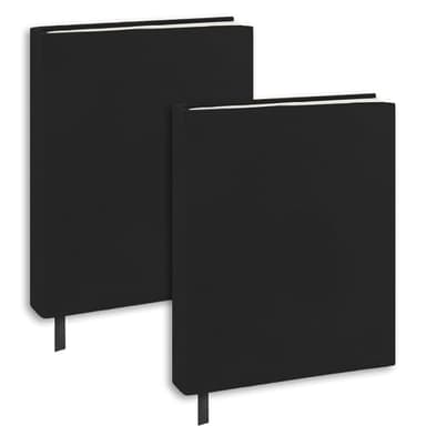 KICNIC Black Book Covers 2 Pack, 9x11 Inch Jumbo Stretchable Book Sox for Most Hardcover Books, Up to 10”x12.5” Washable, Reusable Protective Covers for Textbooks