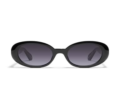 Quay - Womens Sunglasses, Round Lenses with UV Protection (Felt Cute, Black)