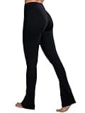 Sunzel High Waist Mini Flared Leggings for Women, Tummy Control Casual Flare Yoga Pants for Yoga Workout Gym 30" Black L