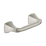 Moen Voss Collection Brushed Nickel Pivoting Toilet Paper Holder, Wall Mounted Double Post Toilet Tissue Holder, YB5108BN