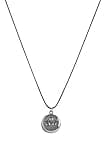 invisawear Smart Jewelry - Personal Safety Device - Silver Leather Necklace,Black