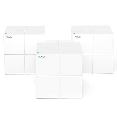 Tenda Nova MW6 Mesh WiFi System - AC1200 Whole Home WiFi Mesh Router for 3500 sq.ft Coverage - Dual-Band Gigabit Mesh Network for 90 Devices - Seamless Roaming, Easy App Setup, 3-Pack