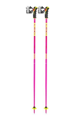 LEKI Spitfire 3D Lightweight Aluminum Ski Poles for Alpine Skiing - Neonmagenta-Neonyellow-Berry - 115 cm