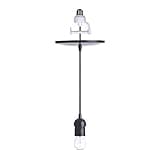 Worth Home Products Instant Pendant Conversion Kit Adapter Only 4"-6" Recessed Light Conversion Kit to Screw-in Pendant (Matte Black - Bulb Not Included)