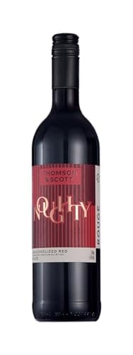 Thomson & Scott Noughty Red, Dealcoholized Rouge Non Alcoholic Red Wine, Dry, Ripe Fruit, Black Pepper, Rose, Cherries, Low Acidity, Organic, Low-Sugar, Syrah Grapes, <0.5% ABV, 750ml Bottle, 1 Pack