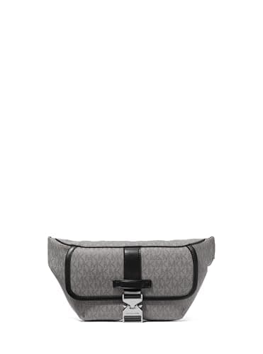 Michael Kors Hudson Aviator Belt Bag, Light Gunmetal Hardware/Storm Signature