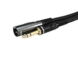 Monoprice XLR Male to 1/4-Inch TRS Male Cable - Gold Plated, High Fidelity and Eliminate Noise in the Recording Studio and On Stage, 16AWG, 6 Feet, Black, 6Ft