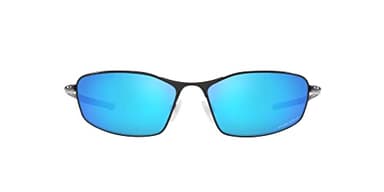 Oakley Men's OO4141 Whisker Oval Sunglasses, Satin Black/Prizm Sapphire, 60 mm
