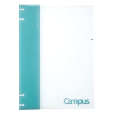 Kokuyo Campus Refillable Notebook, A4 2x2 Slim Ring Binder Notebook with Customizable Title Page, 40 Sheets Capacity. Suitable for 30 Holes Loose Leaf Paper, Light Blue (RU-NP174LB)