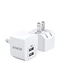 USB Charger, Anker 2-Pack Dual Port 12W Wall Charger Adapter, USB Charger Block with Foldable Plug, Charging Box Brick, Cube for iPhone 15 14 13 12 11 Pro Max, Galaxy S22 S21 Note 20, HTC, Moto, LG