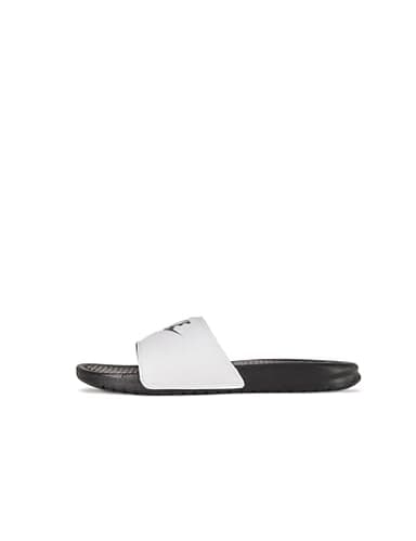 Nike Men's Benassi JDI Slides, White/Black-Black, 5