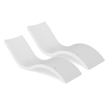 Ledge Lounger - Signature Chaise - Inside Pool & Sun Shelf Lounge Chair - Designed for Shallow Shelves Up to 9” - Compatible with All Pool Types - Poolside & Sun Deck Tanning - Set of 2 - White